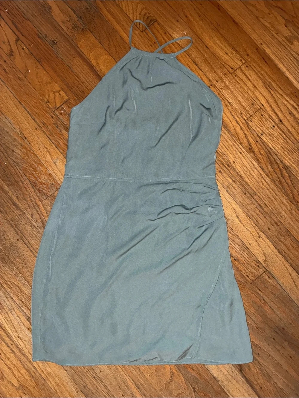 Abercrombie Women's Halter Midi Dress in Dusty Green Size Medium